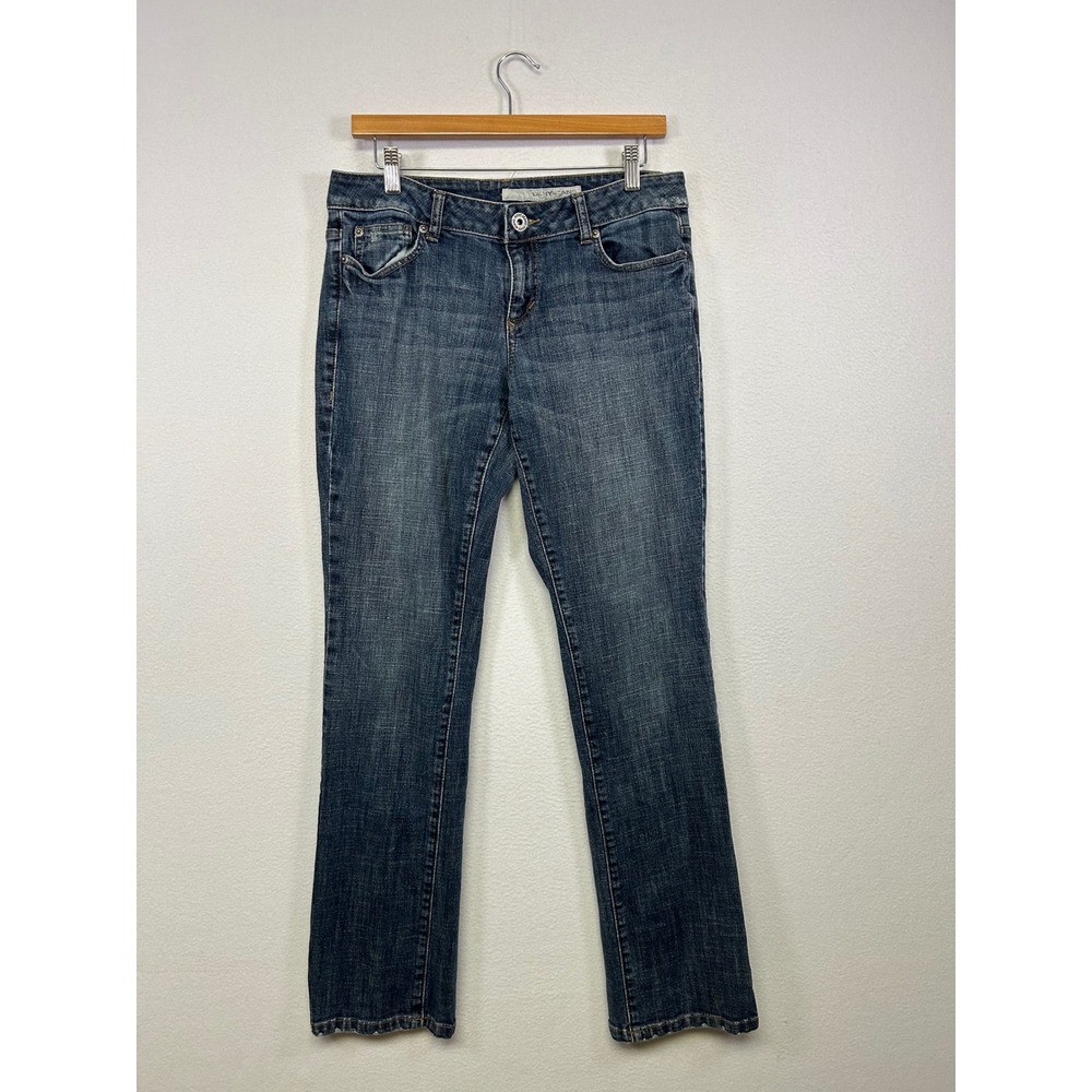 Y2K Indie DKNY Jeans Womens 12 Blue‎ Dark Wash Straight Leg Flap Pocket Denim